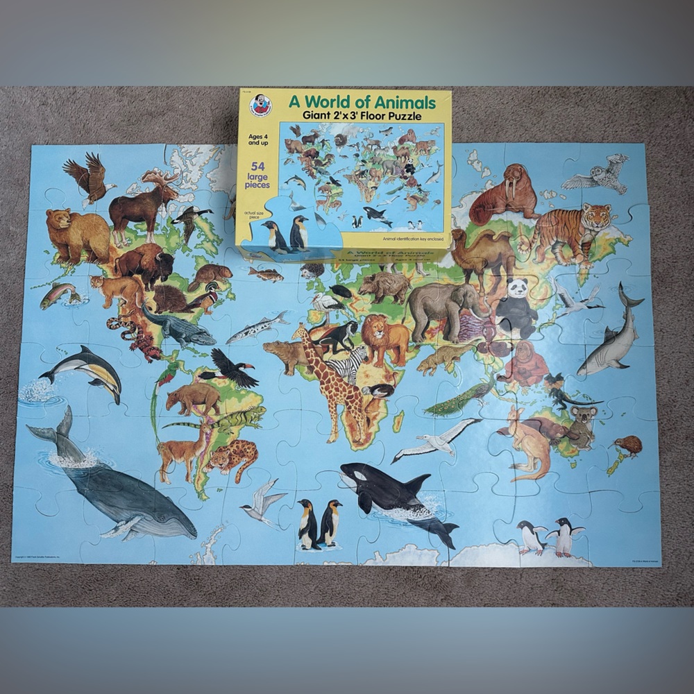 Animal World Giant Floor Puzzle - Blue